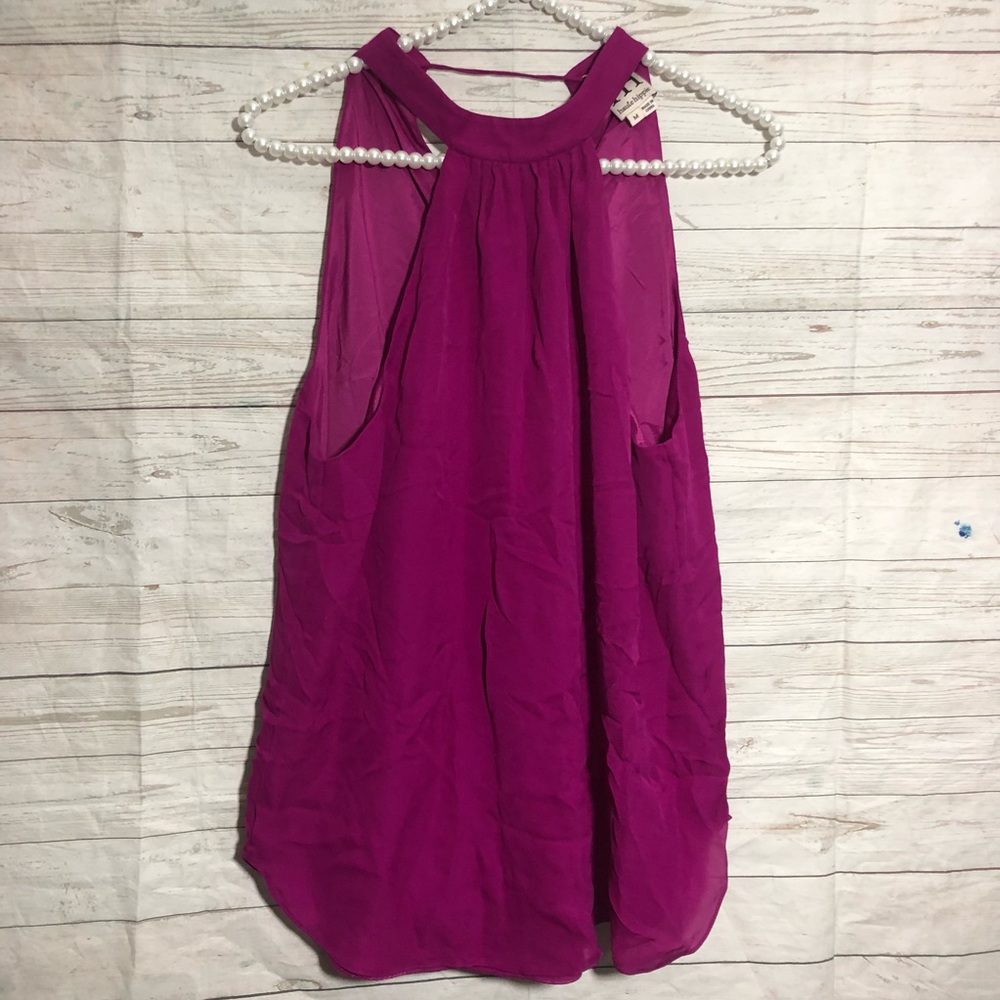 Haute Hippie magenta silk tank top